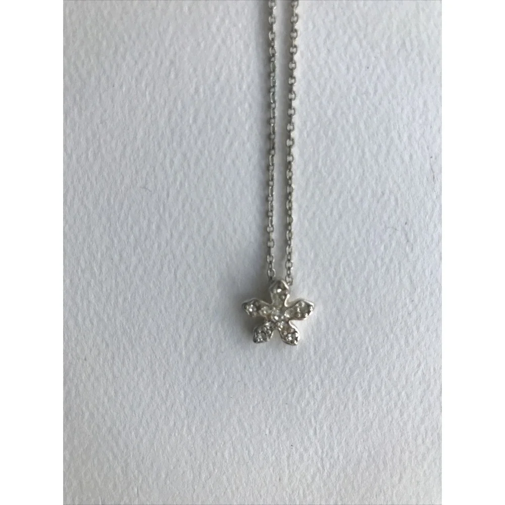 Vintage Signed LC Liz Claiborne Crystal Rhinestone Flower Adjustable Necklace